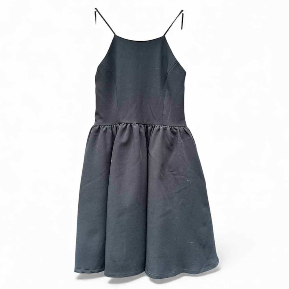 Lulu’s black backless mini skater dress
